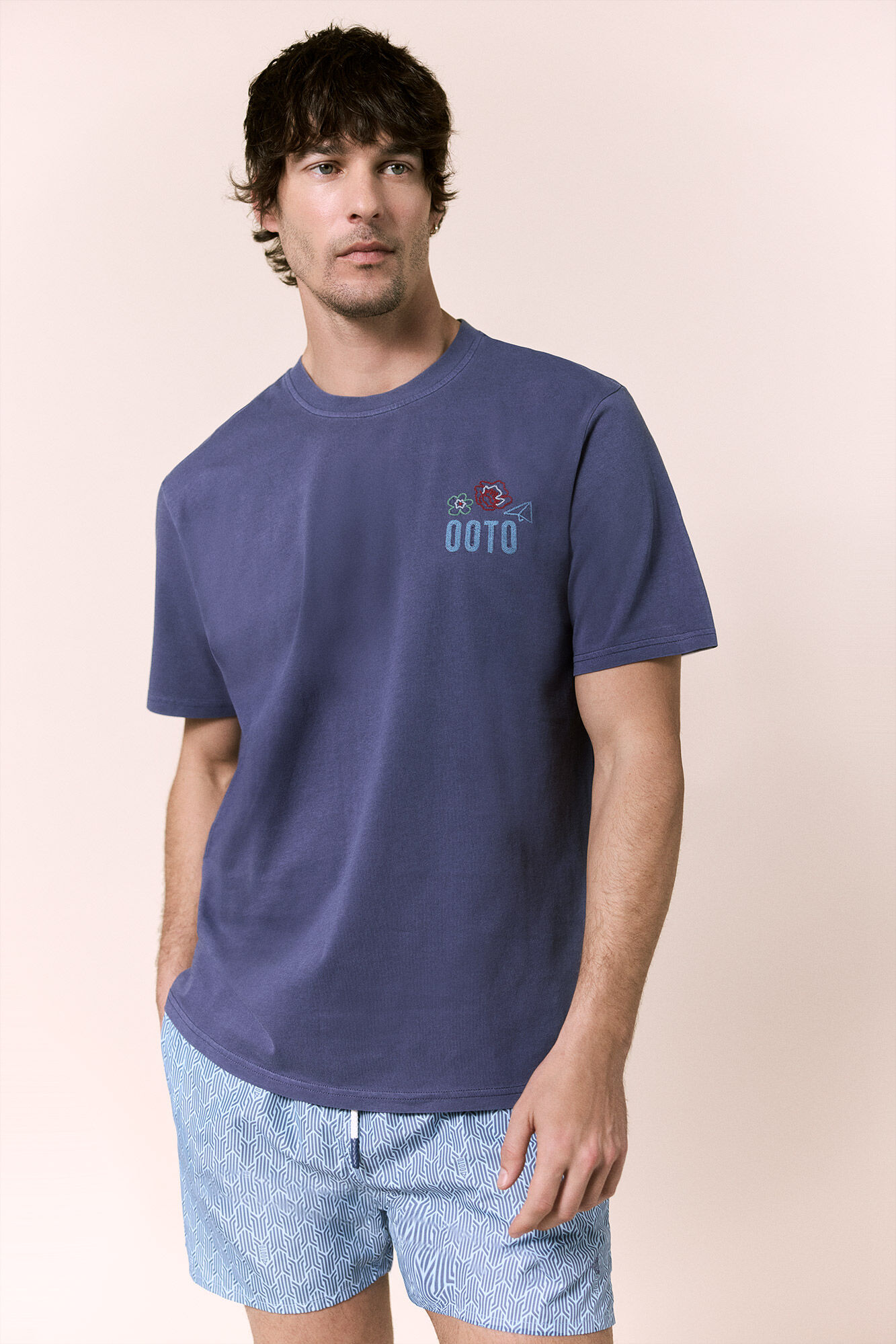 OOTO Washed graphic T-shirt Blue