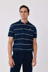 Cortefiel Polo piqu&eacute; de rayas Azul marino