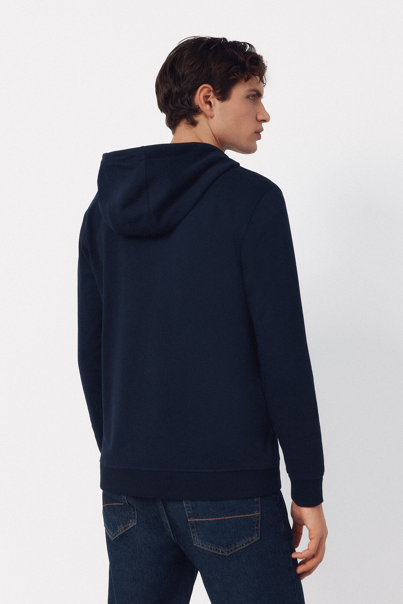Cortefiel Sweatshirt com capuz Azul