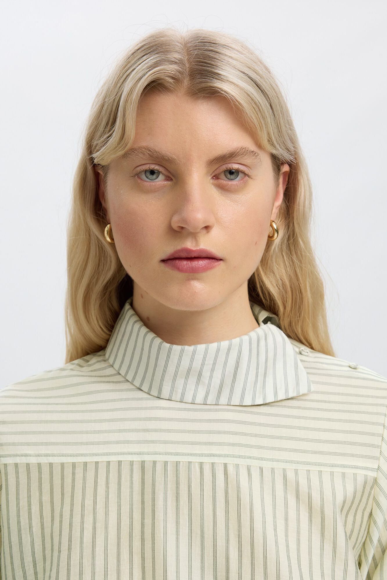 Selected High neck blouse Ivory