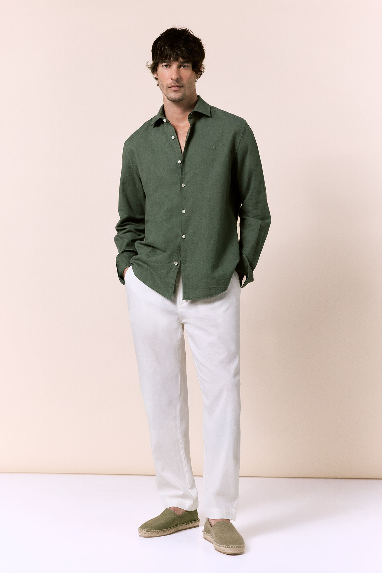 OOTO Linen-cotton regular fit trousers