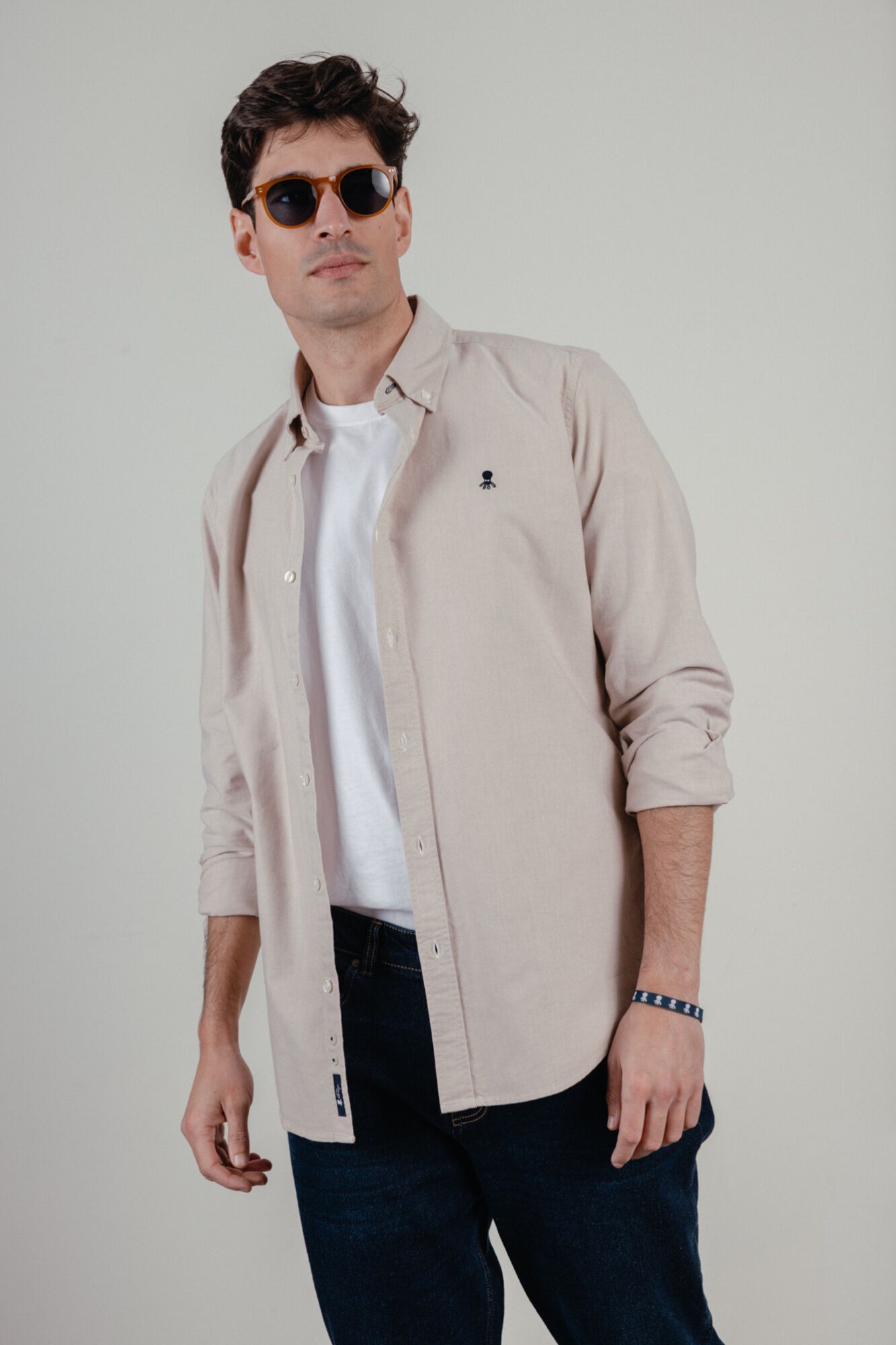 elPulpo Casual oxford shirt Brown