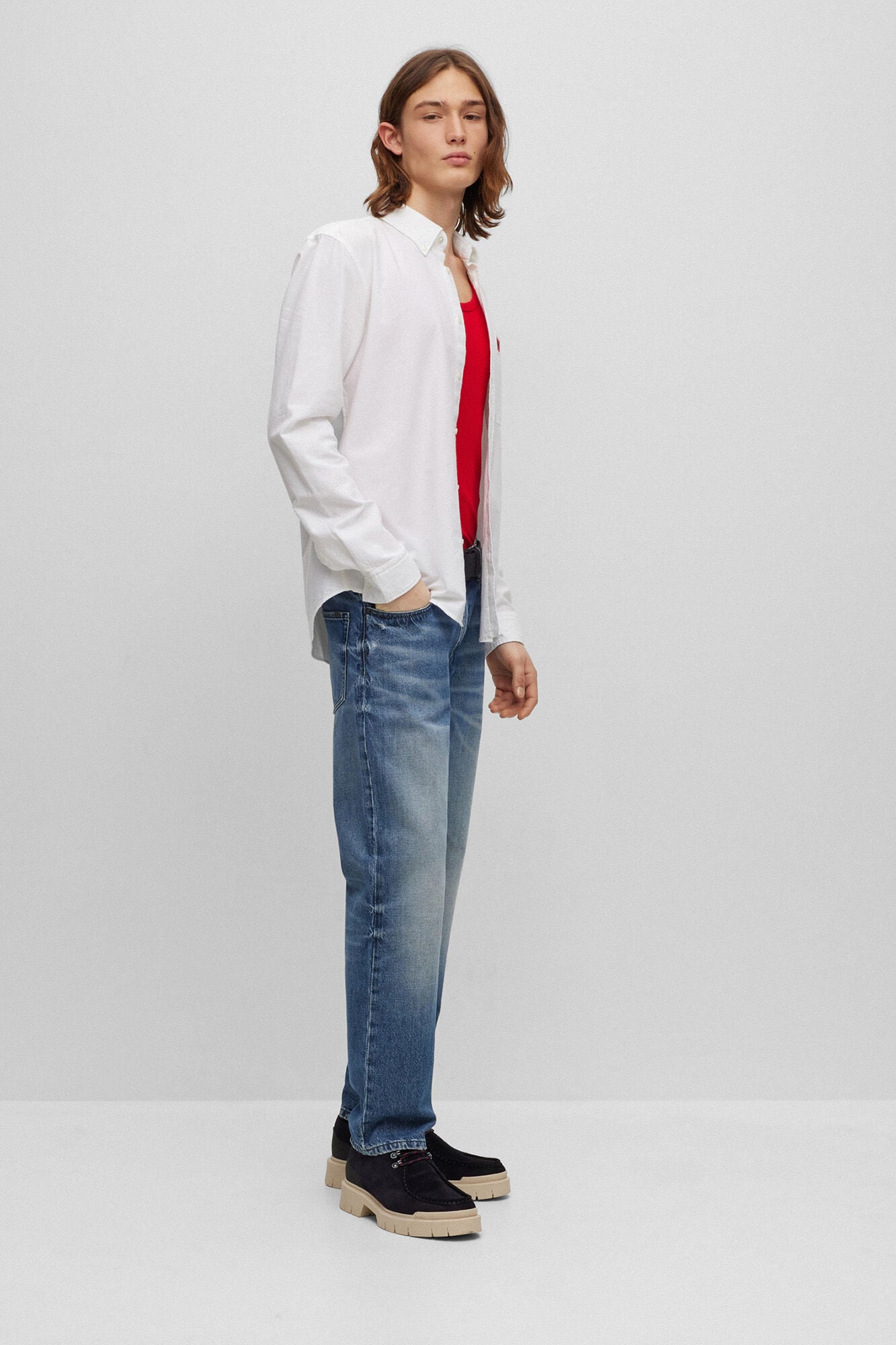 HUGO Camisa de manga comprida Branco