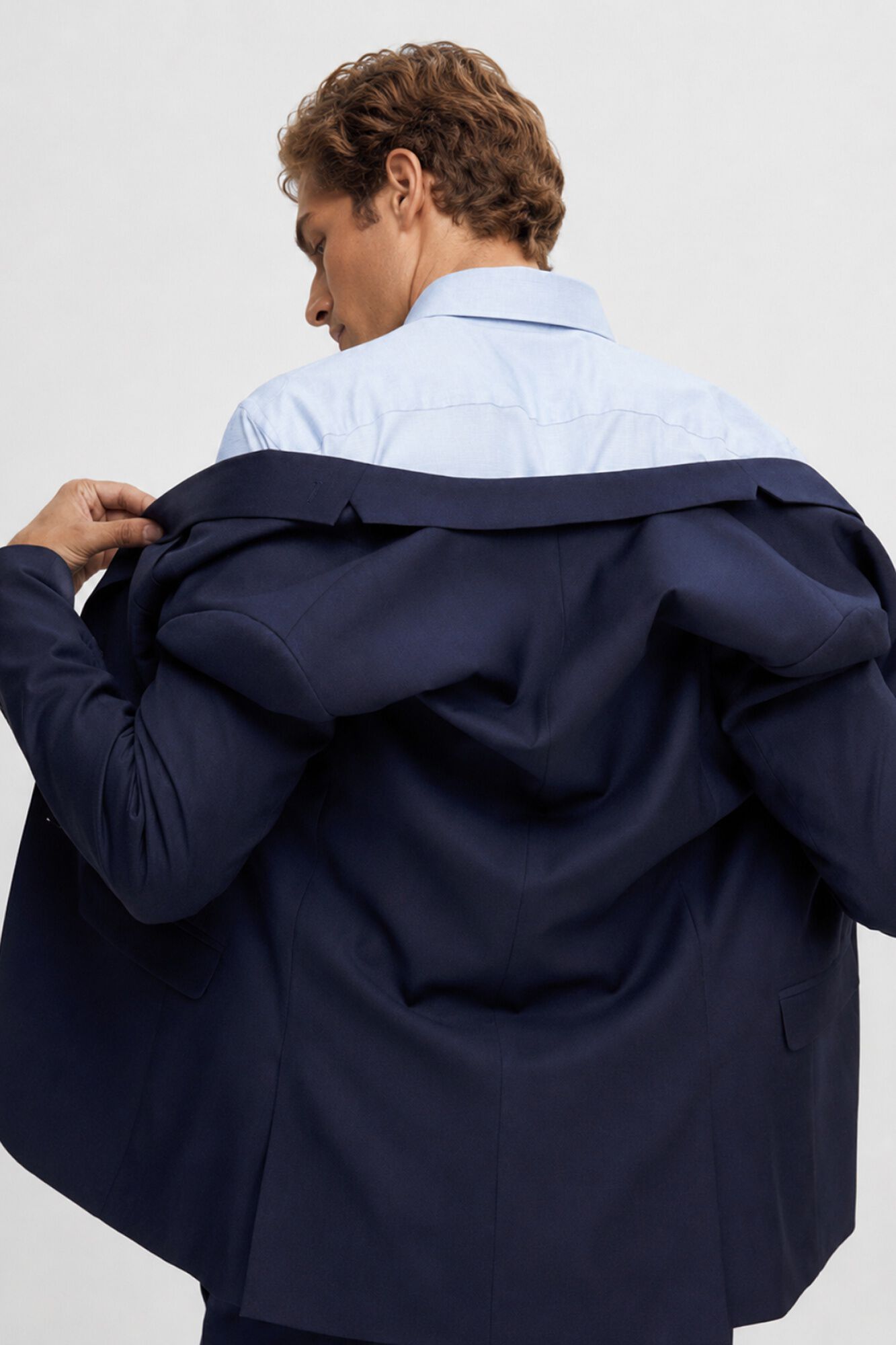 Selected Blazer de fato Slim Fit confecionado com materiais reciclados Azul