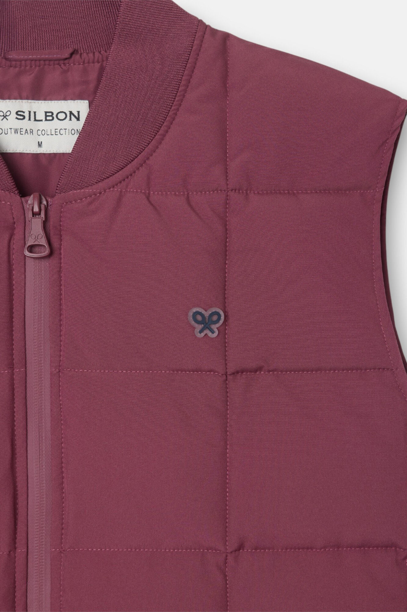 Silbon Checkered technical gilet Maroon