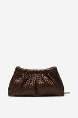 Cortefiel Woven handbag Dark brown