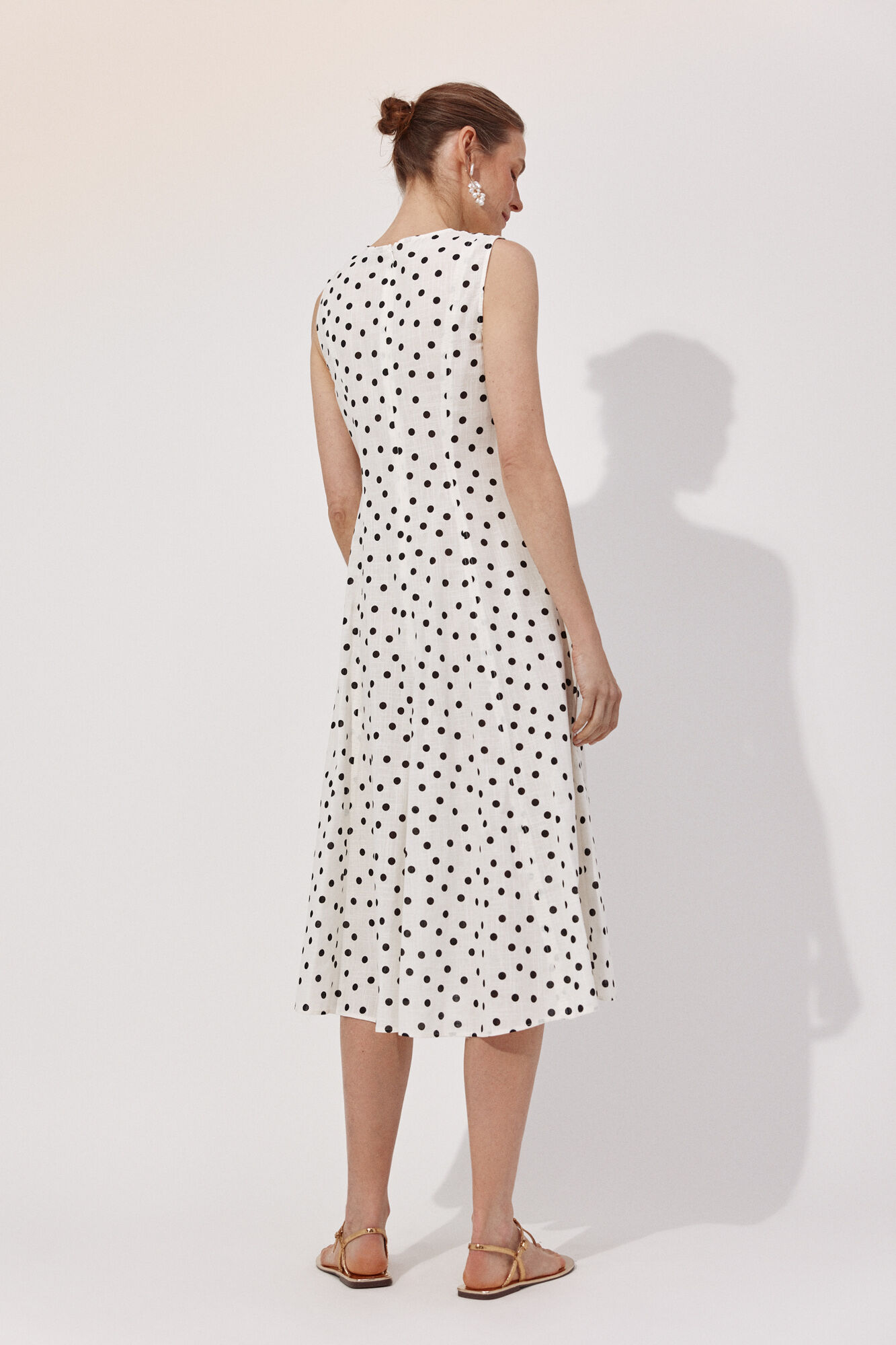 Cortefiel Vestido estampado pontos Cinzento
