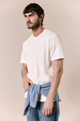 OOTO T-shirt b&aacute;sica lavada Tostado