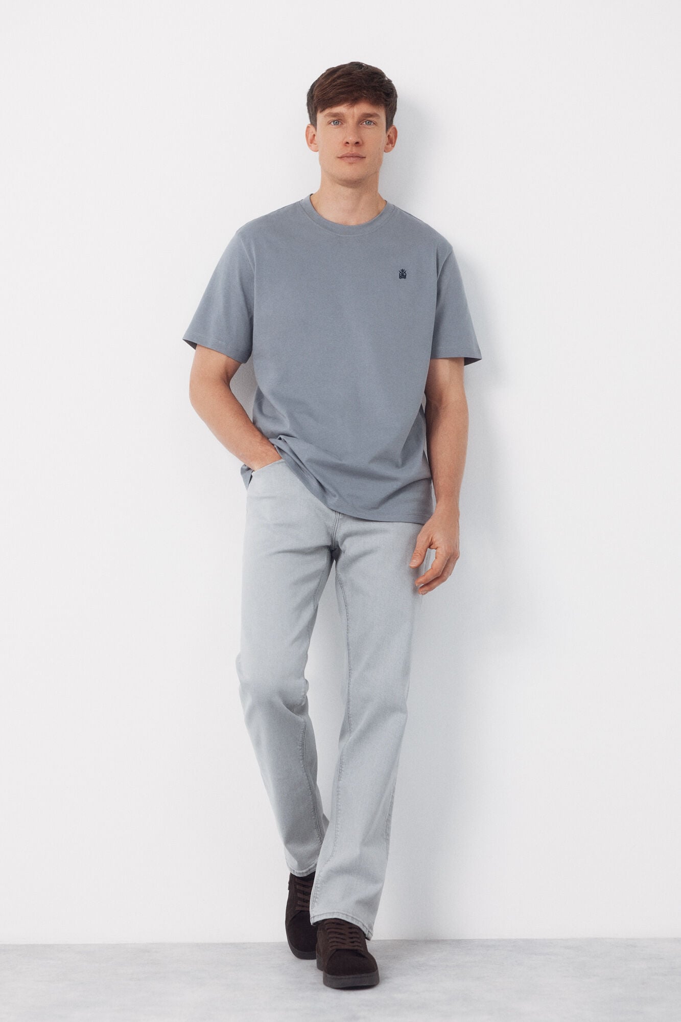 Cortefiel Basic T-shirt Grey