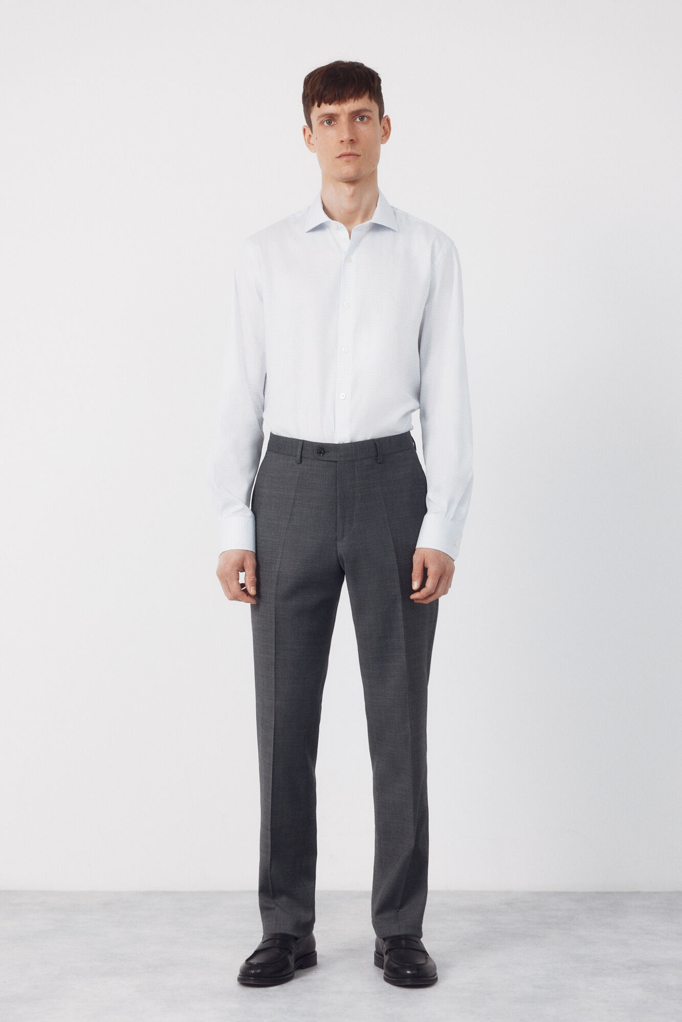 Cortefiel Grey structured dynamic trousers