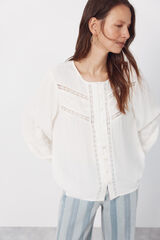 Cortefiel Embroidered blouse White