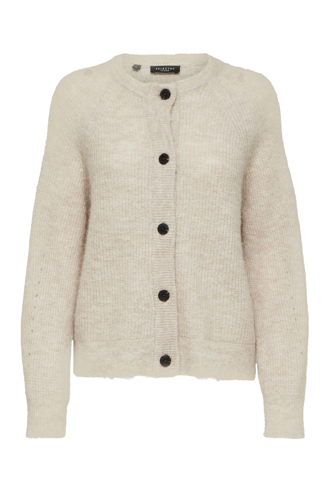 Selected Wool and alpaca cardigan Beige