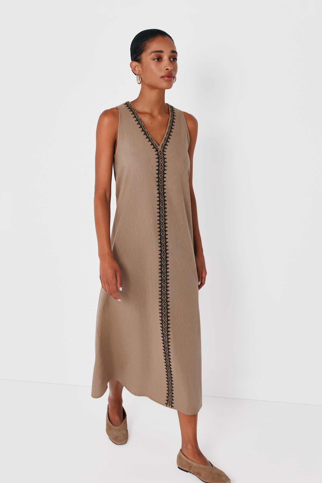 Cortefiel Embroidered dress