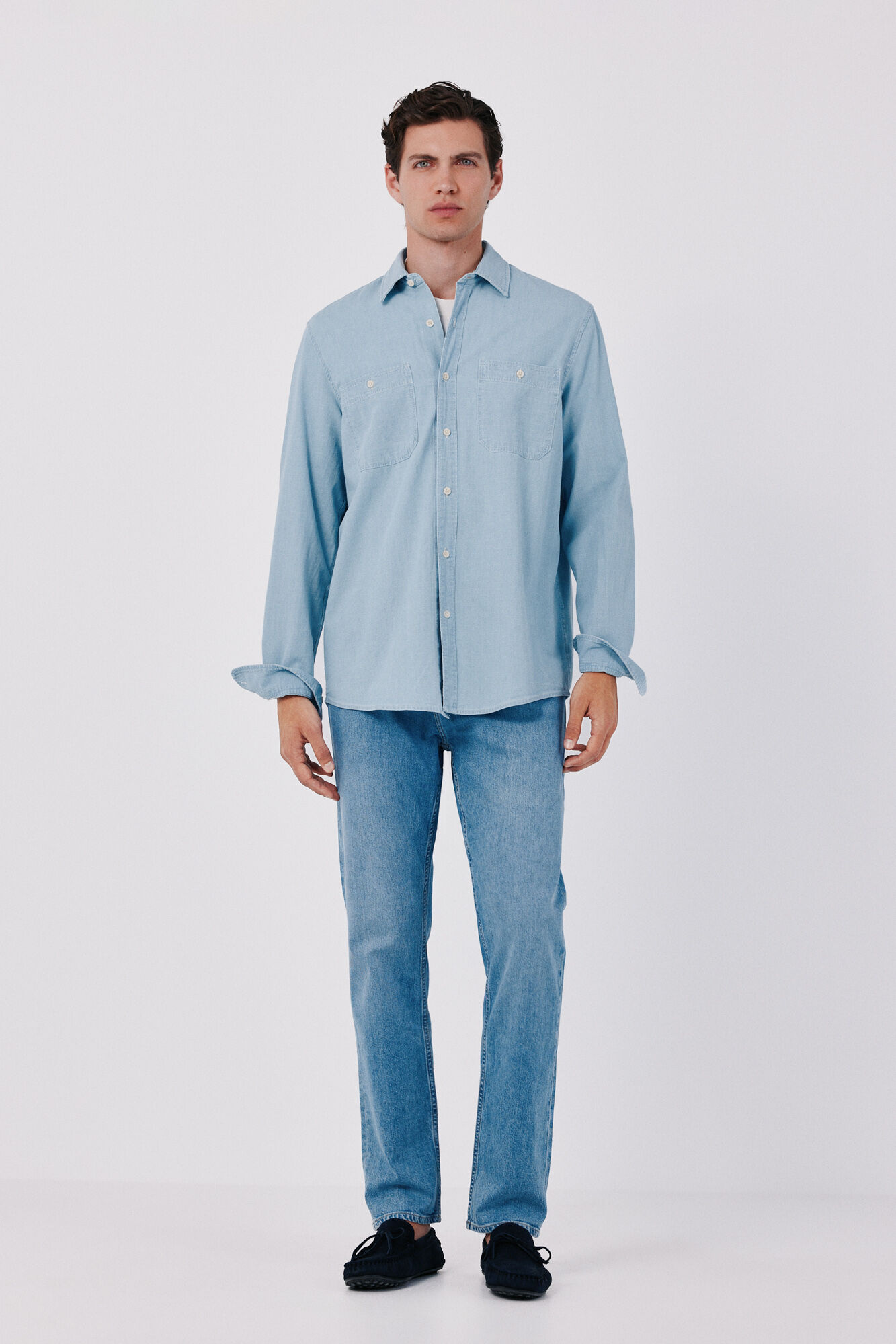 Cortefiel Chambray utility shirt