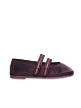 Flabelus Mary Jane de veludo Roxo