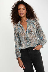 Morgan Camisa estampada cuello v Multicolor