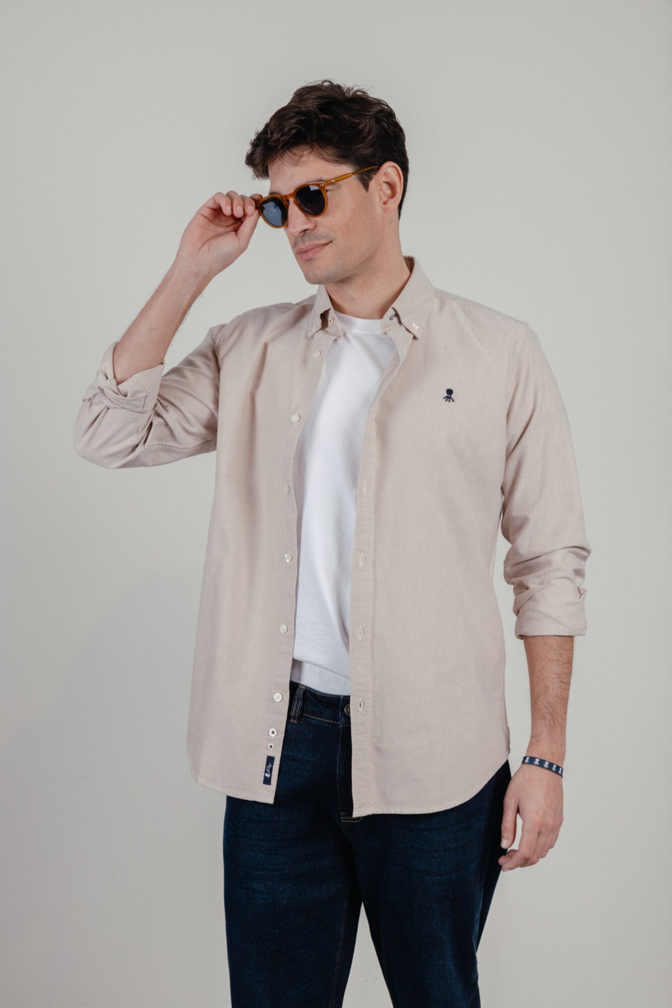 elPulpo Casual oxford shirt Brown