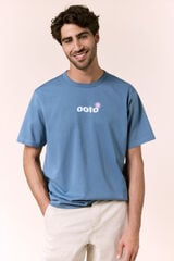 OOTO T-shirt gr&aacute;fica lavada Azul