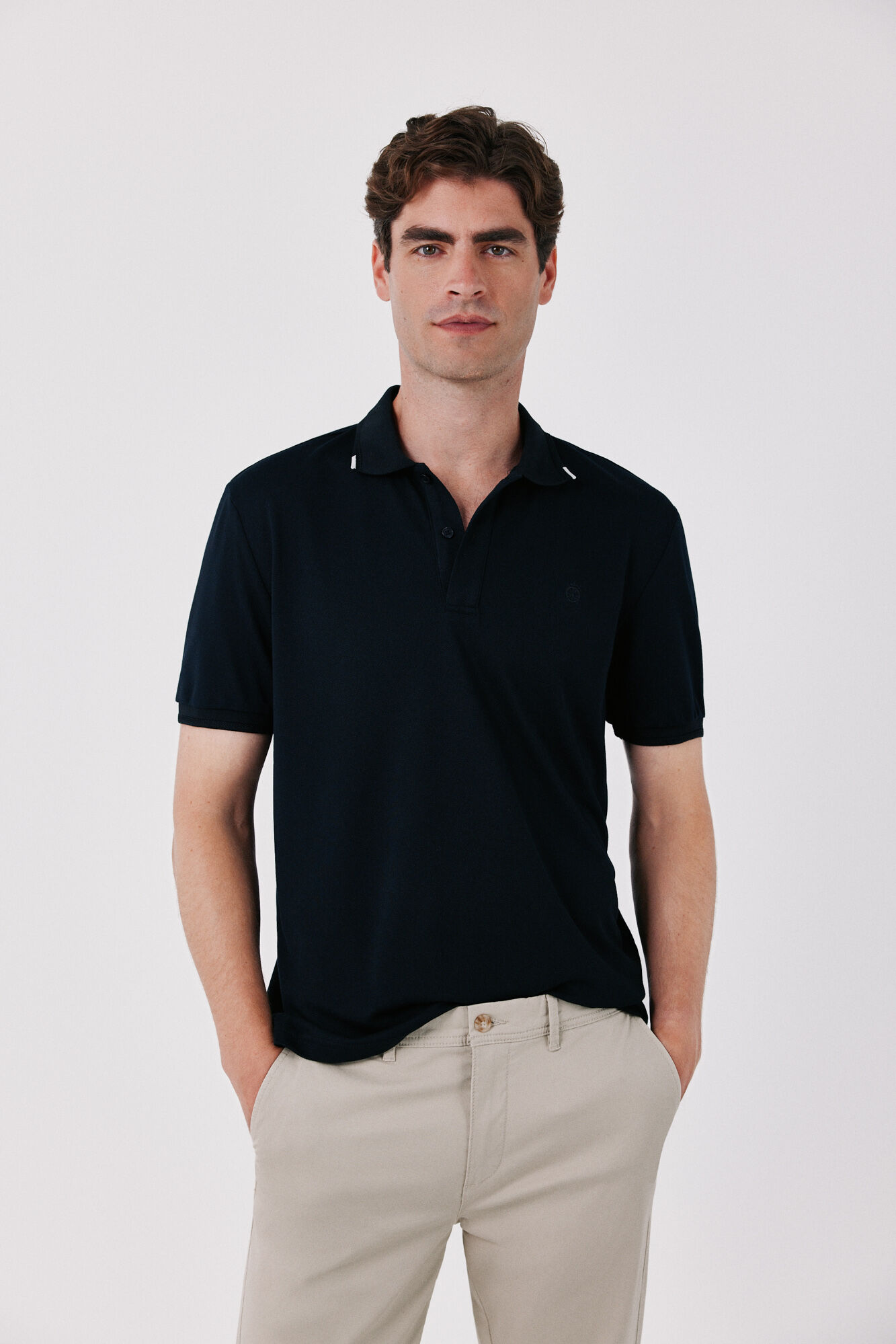 Cortefiel Polo COOLMAX&reg; em piqu&eacute; Preto