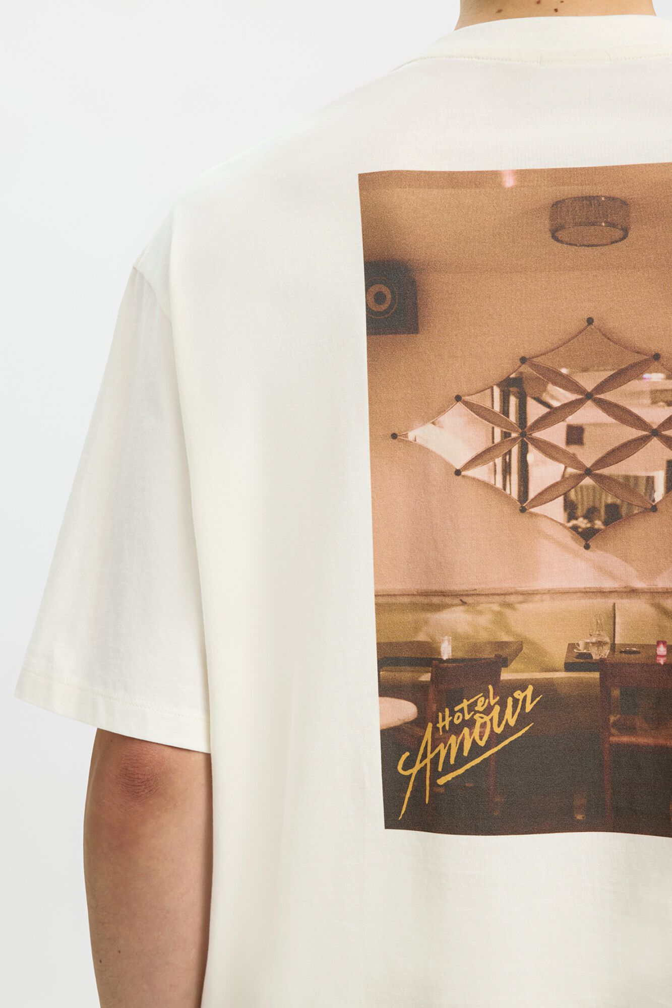 Selected T-shirt de manga curta estampada Branco