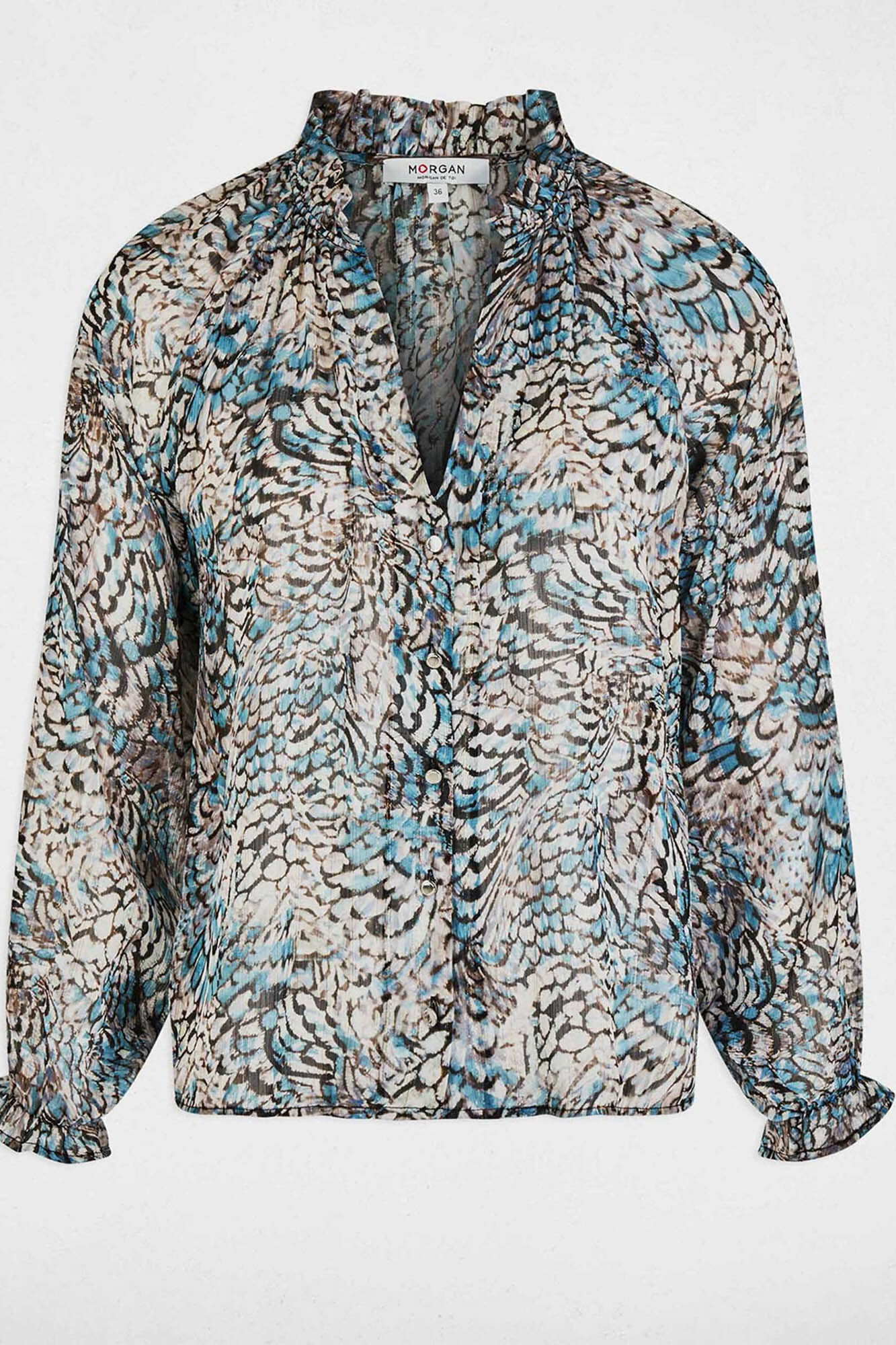 Morgan Camisa estampada cuello v Multicolor