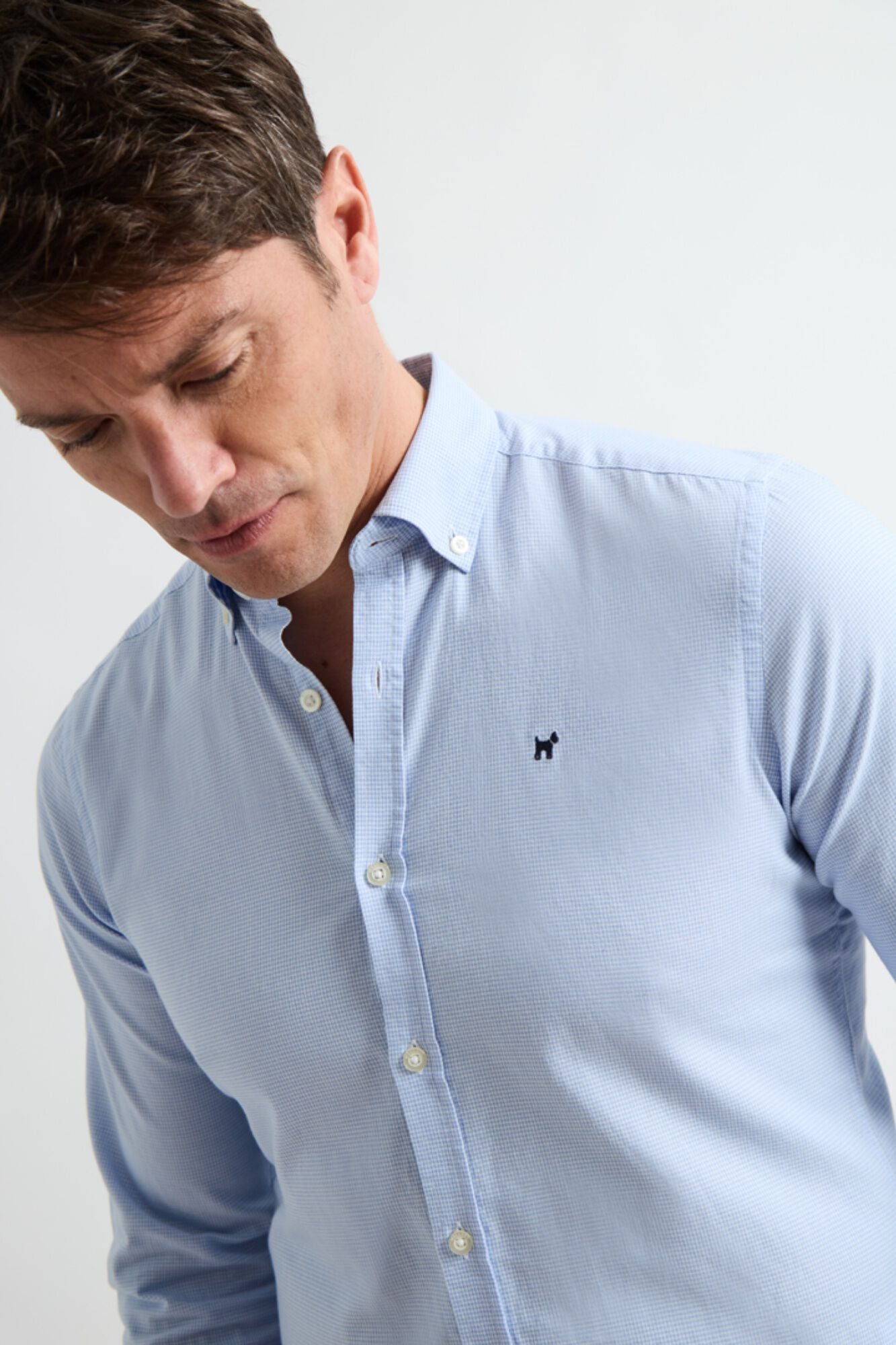 Williot Camisa Mini Pata de Gallo Azul