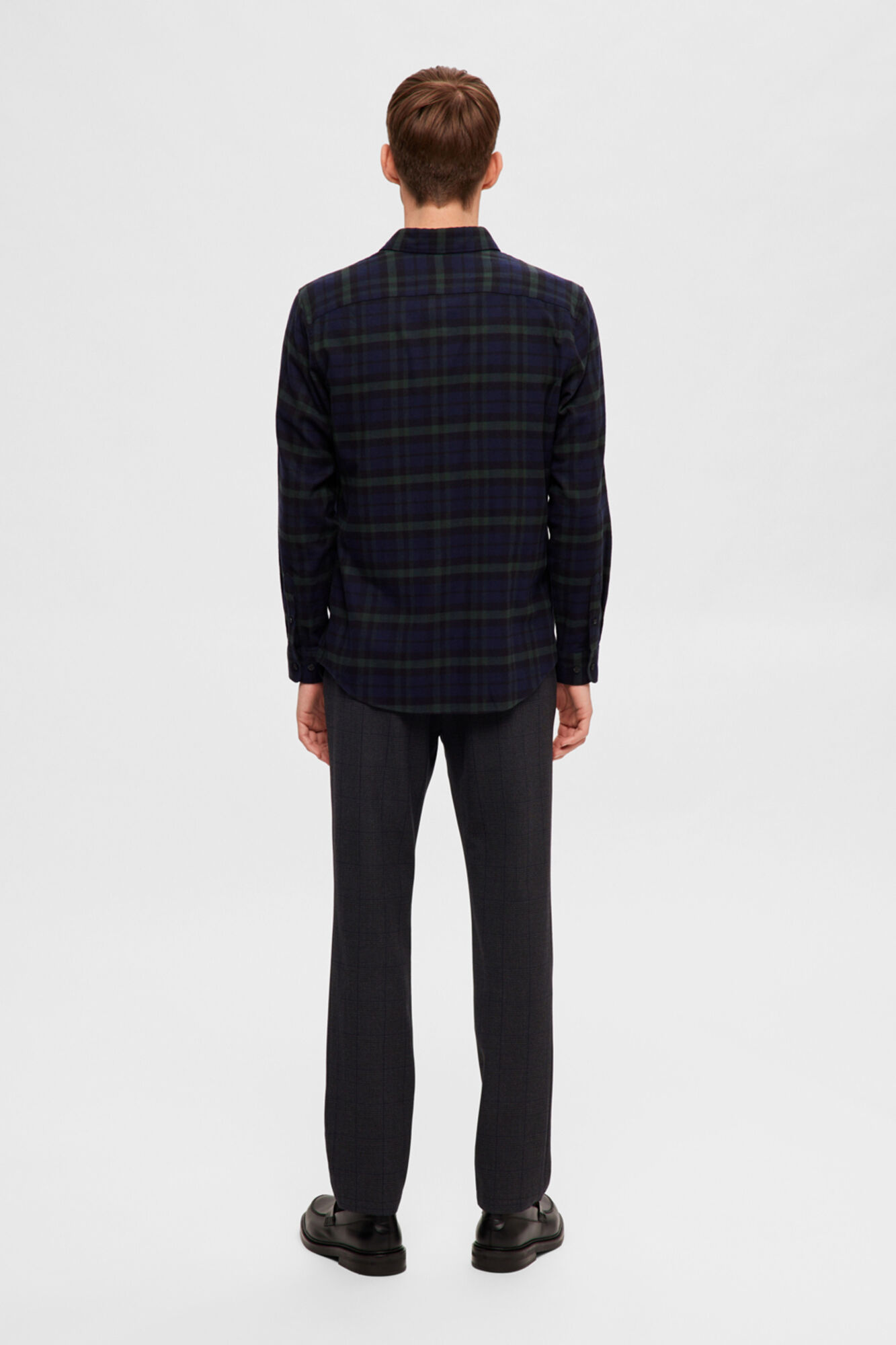Selected Slim fit long sleeve shirt . Navy