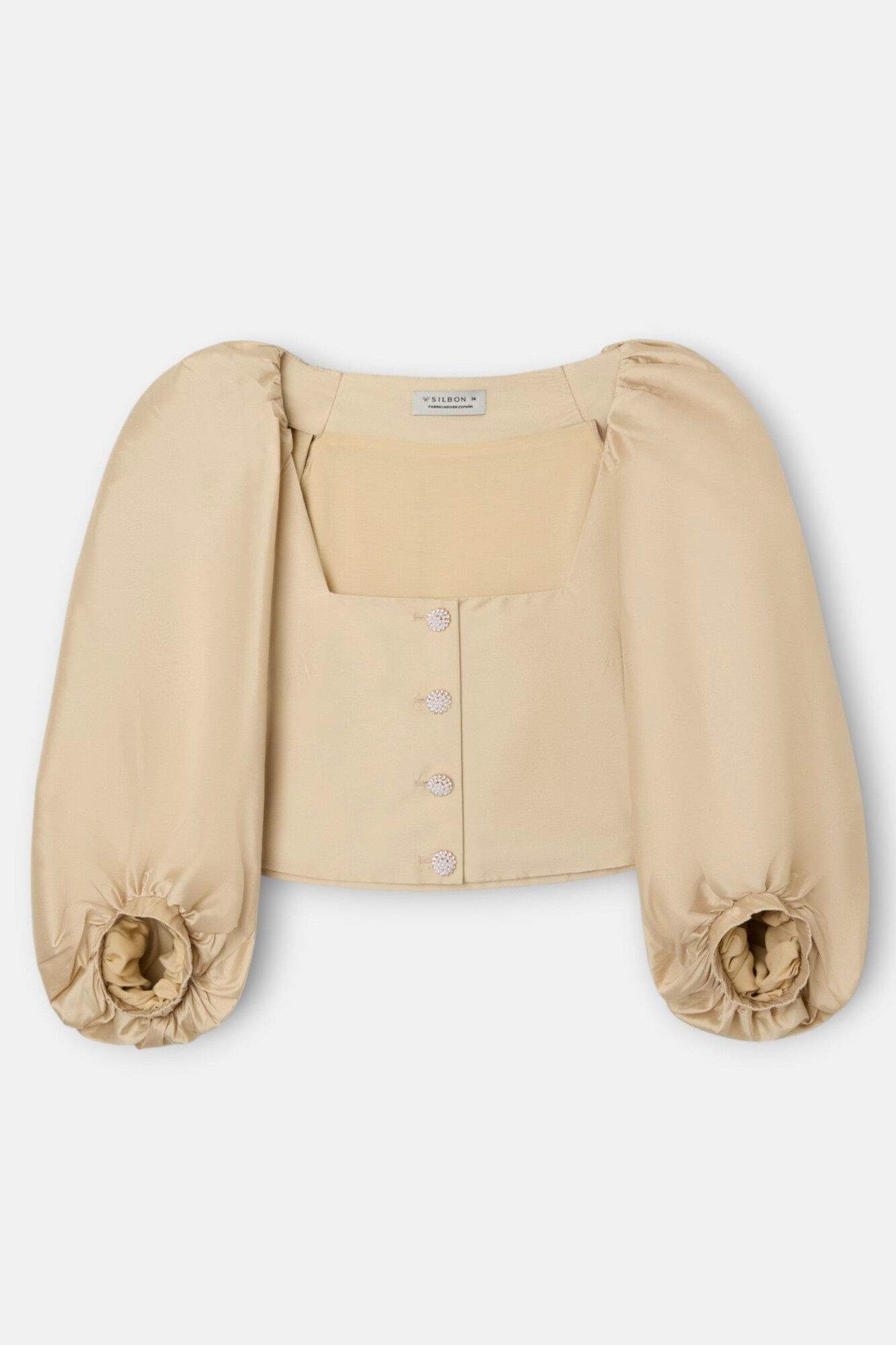 Silbon Blusa Event Collection manga farol Beige