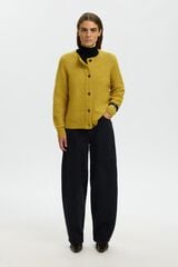 Selected Wool and alpaca cardigan Gold