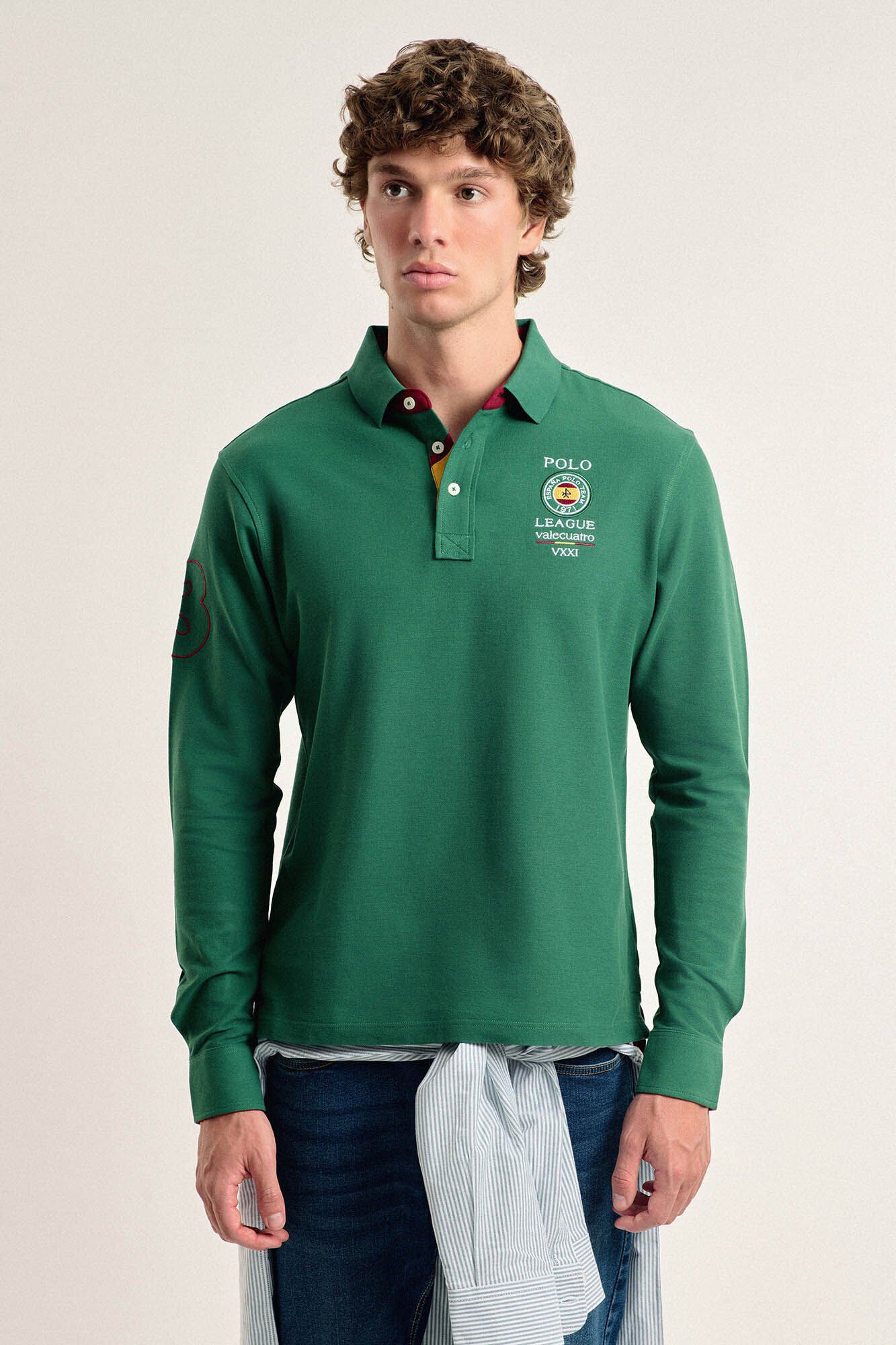 Valecuatro P&oacute;lo Valecuatro masculino com escudo espanhol verde intenso Verde