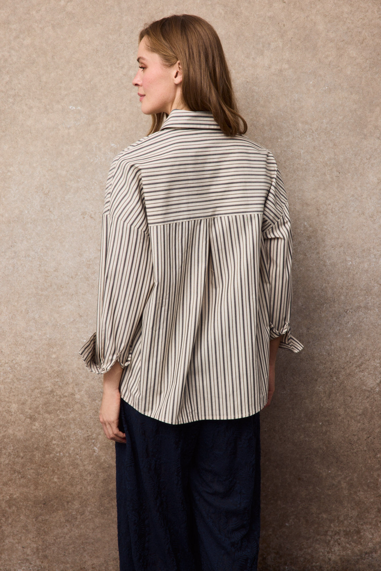 Slowlove Camisa rayas corbata Estampado blanco