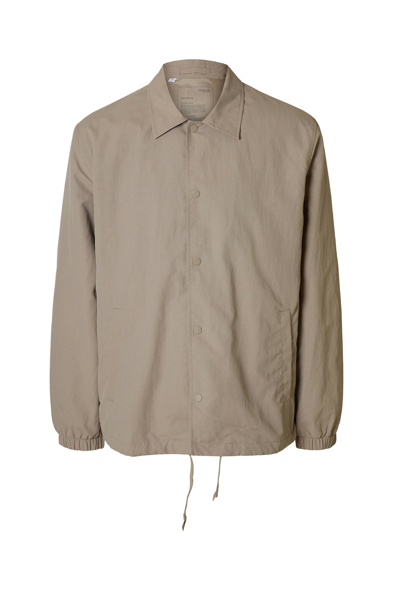 Selected Short jacket with neck made from recycled materials Beige
