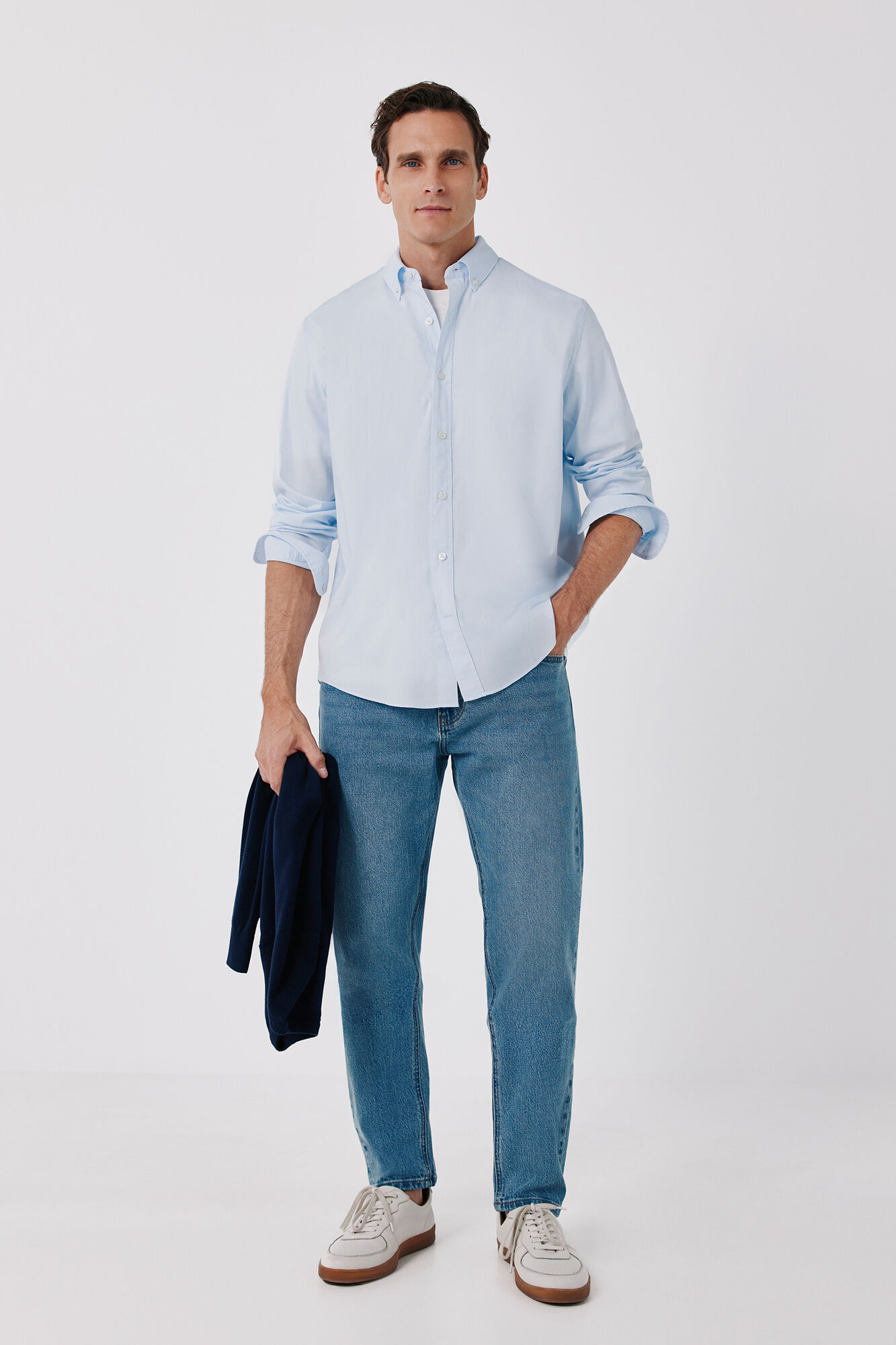Cortefiel Plain light oxford shirt