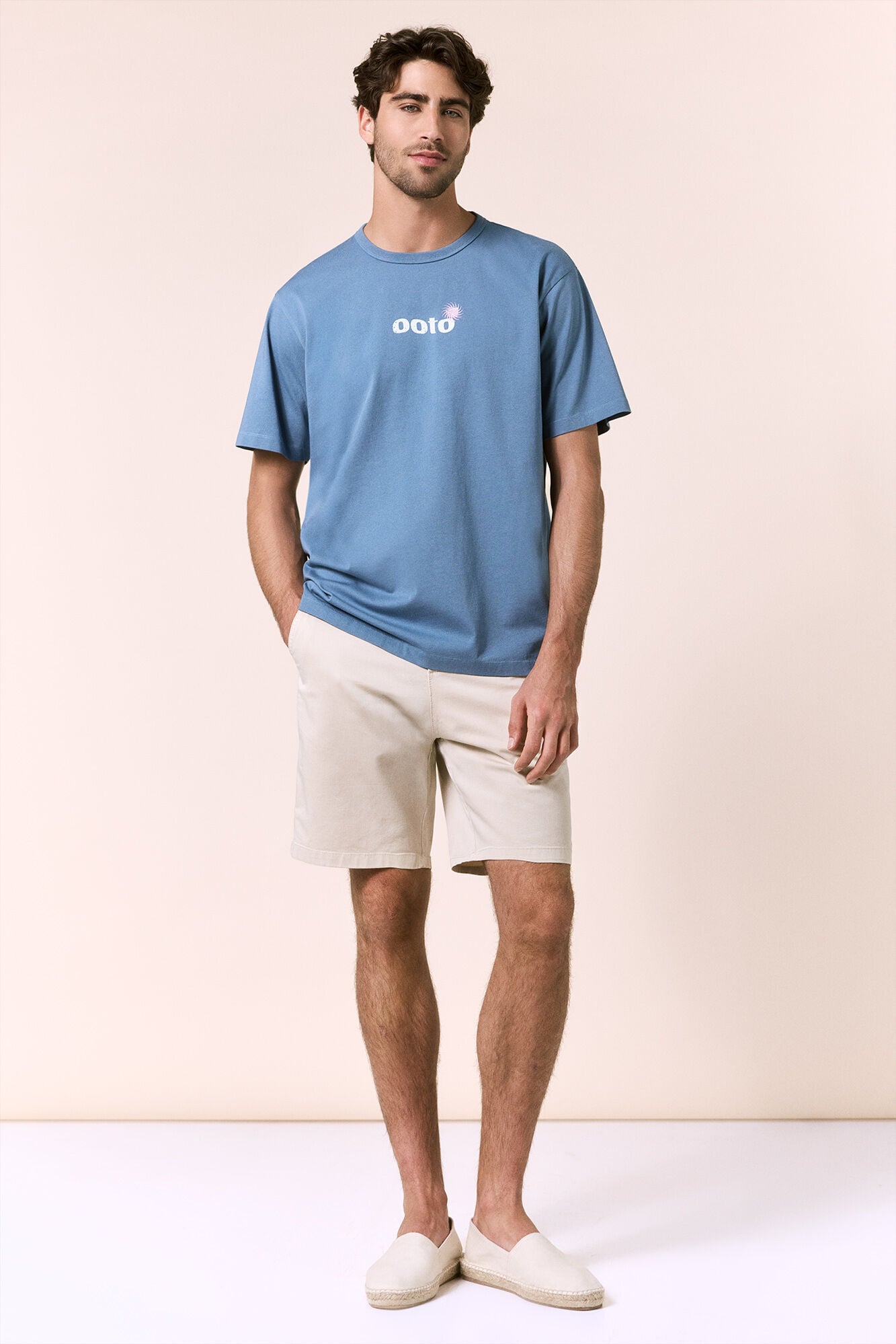 OOTO T-shirt gr&aacute;fica lavada Azul