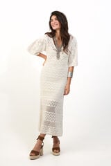 Slowlove Vestido punto calado Ivory