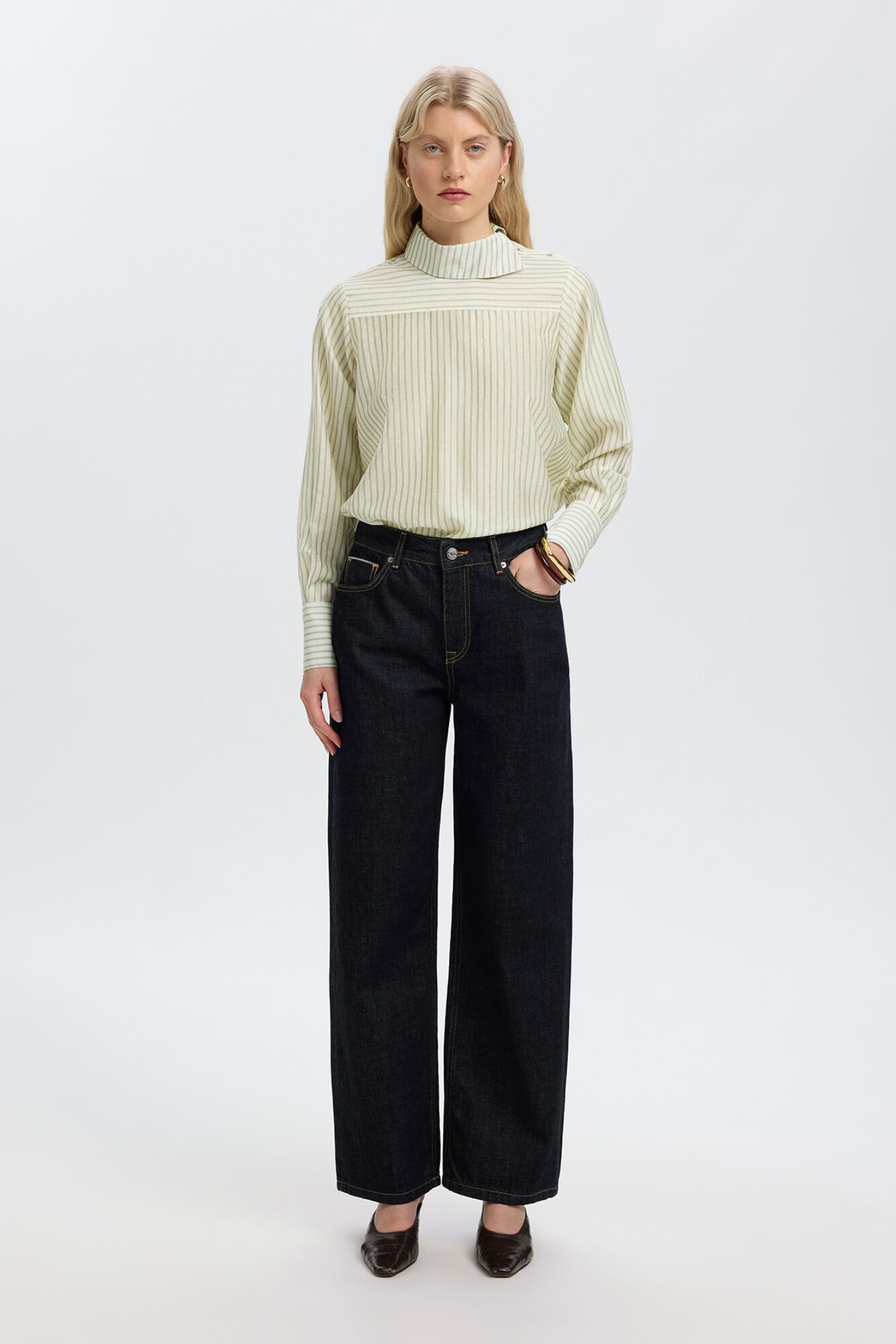 Selected High neck blouse Ivory