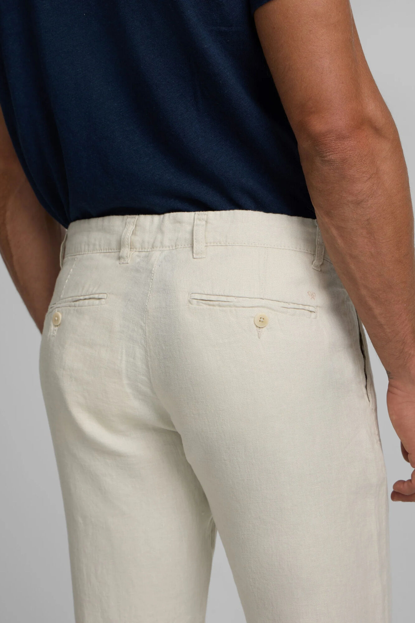 Silbon Linen chino trousers Beige