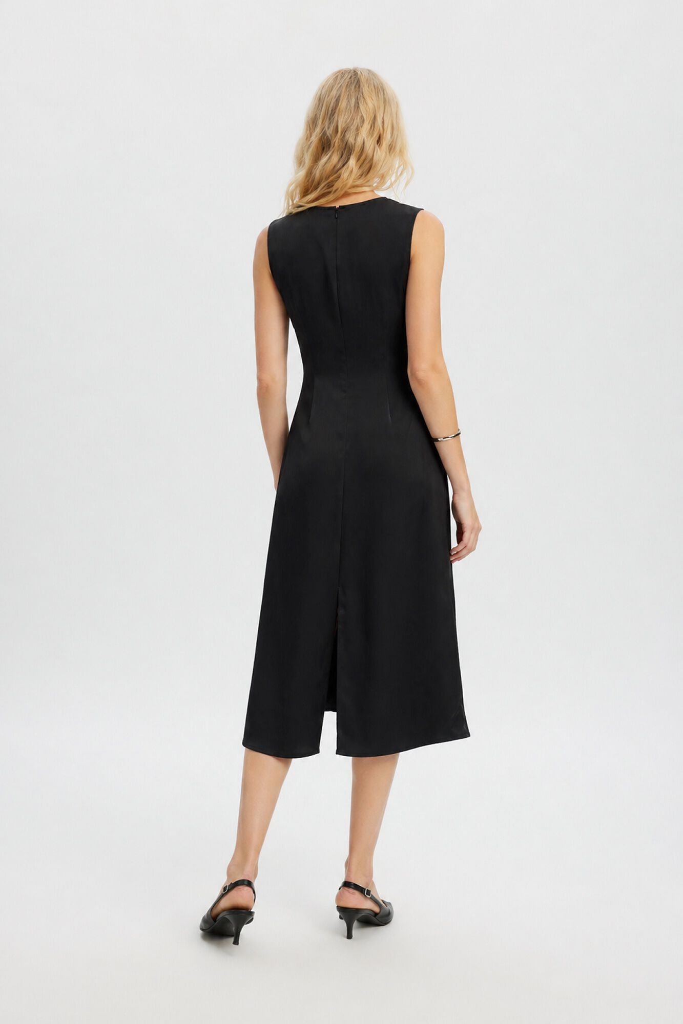 Selected Sleeveless midi dress Black