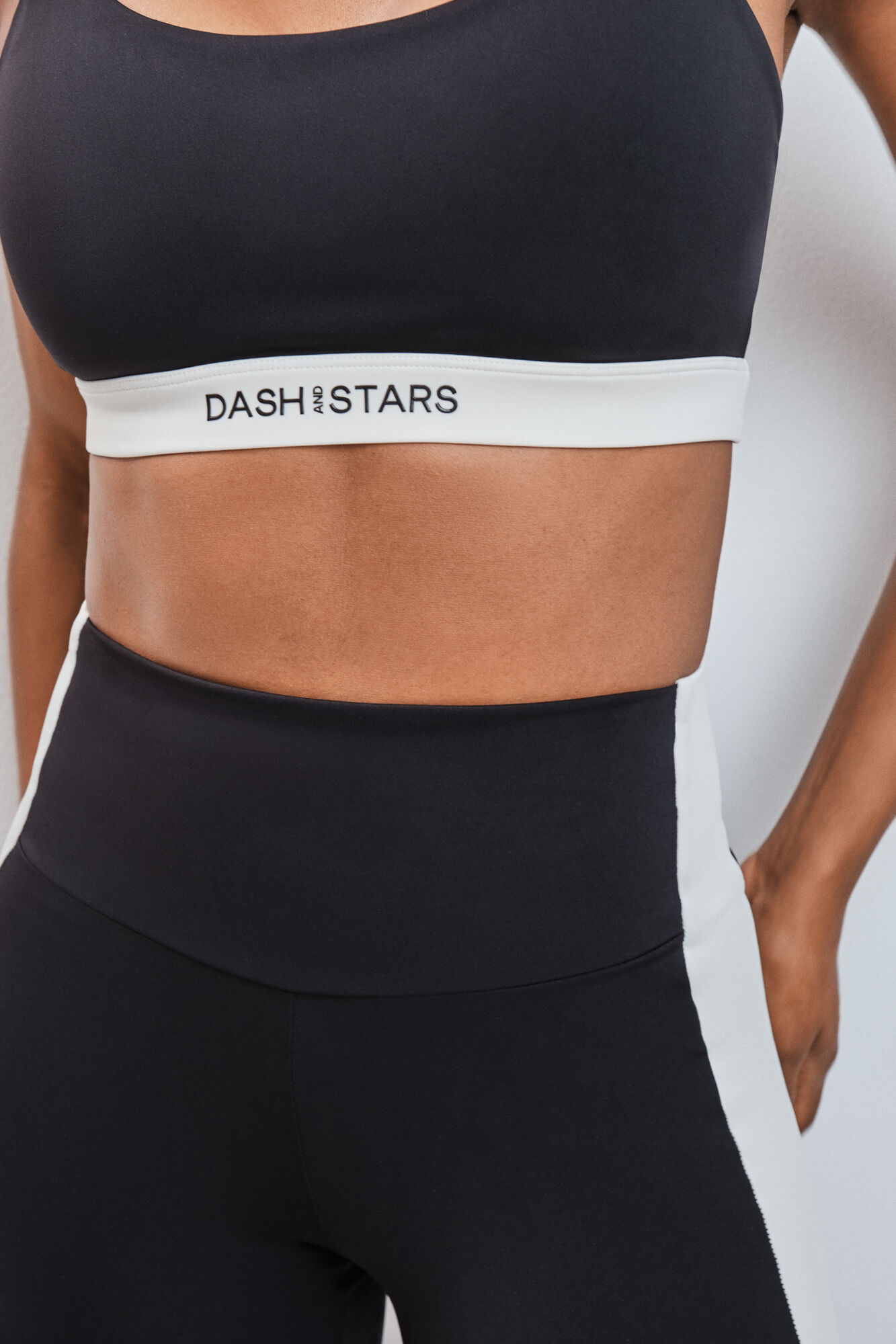 Dash and Stars Leggings largos 4D STRETCH contraste negro negro