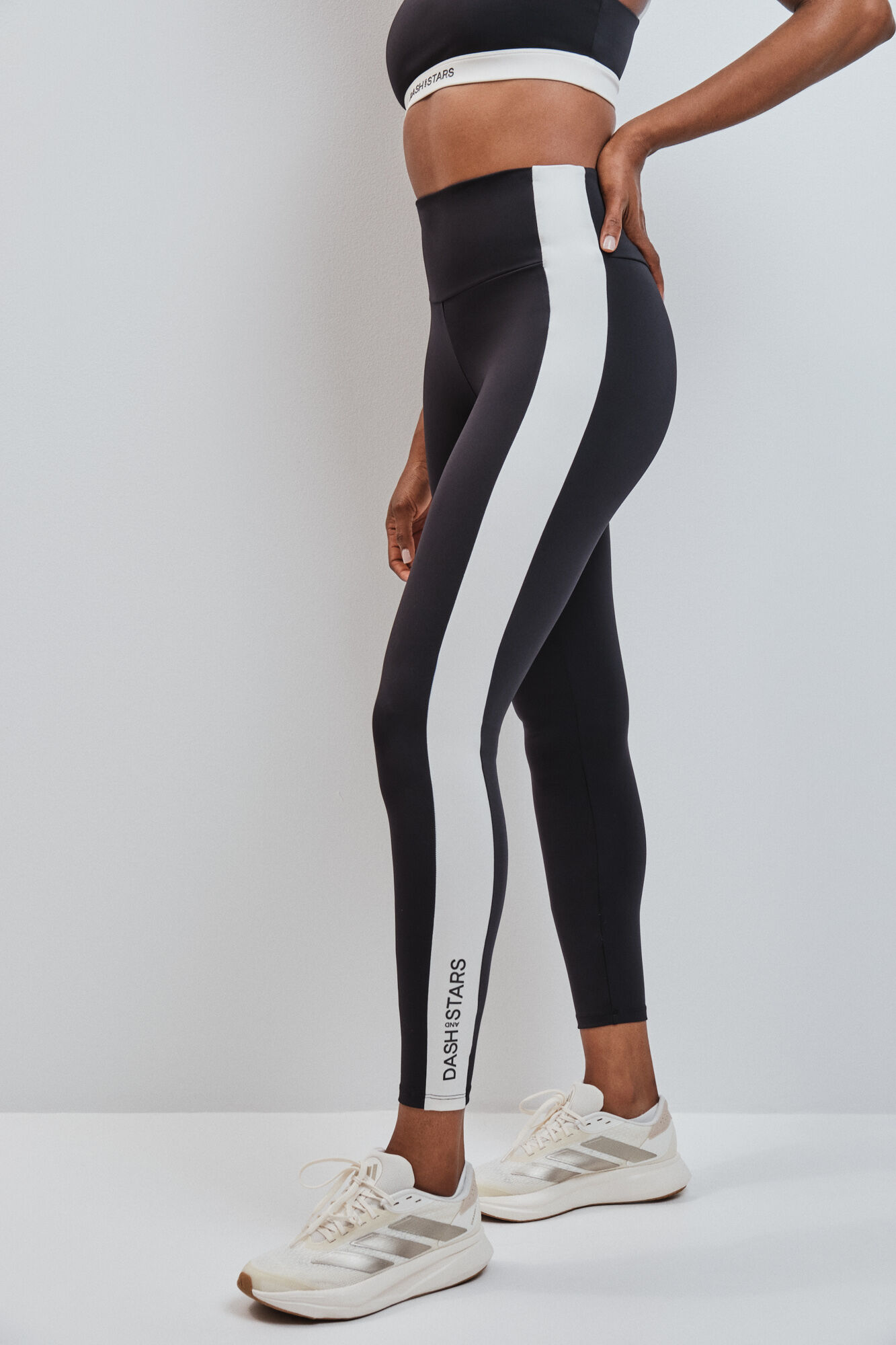 Dash and Stars Leggings largos 4D STRETCH contraste negro negro