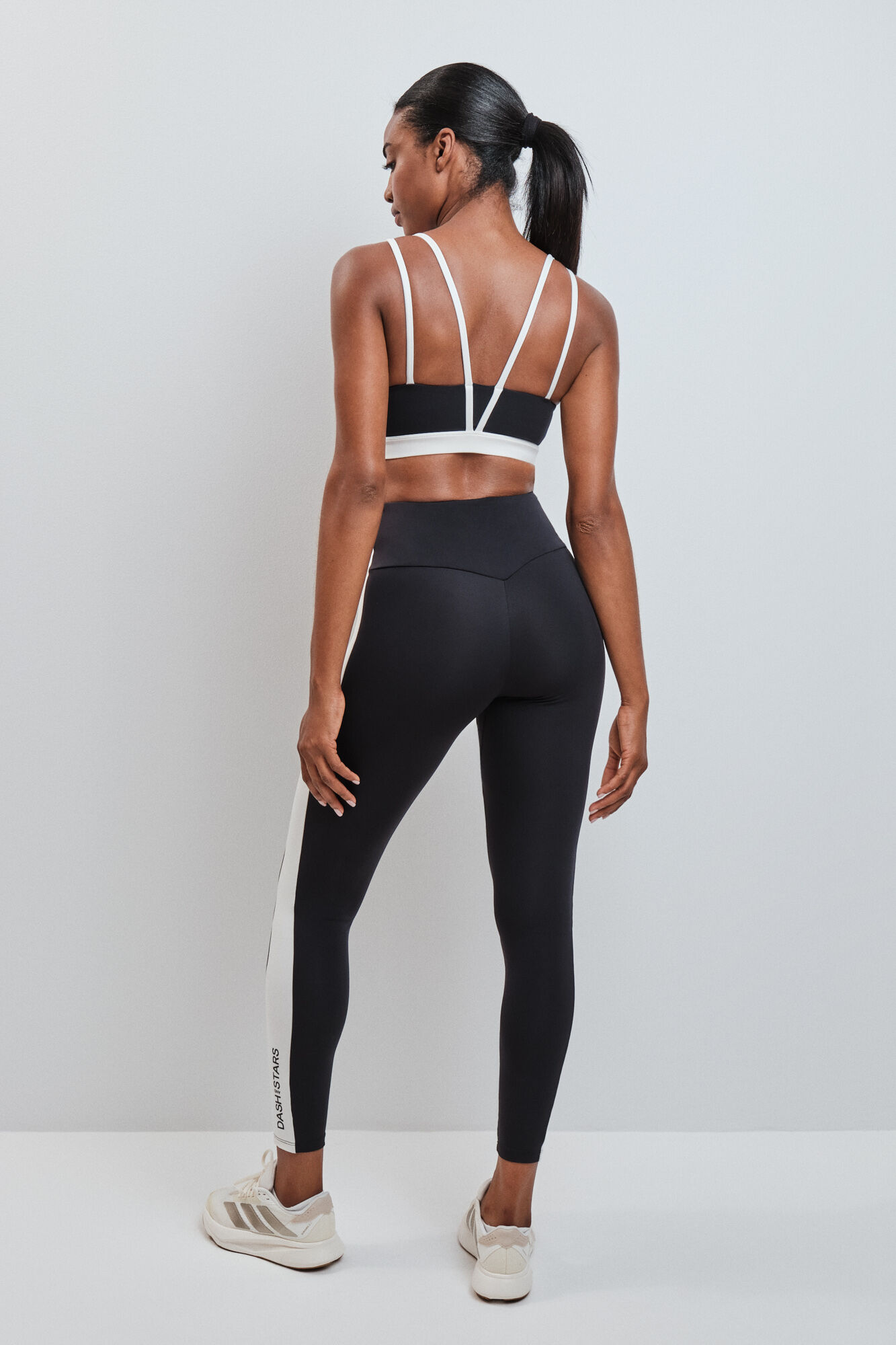 Dash and Stars Leggings largos 4D STRETCH contraste negro negro