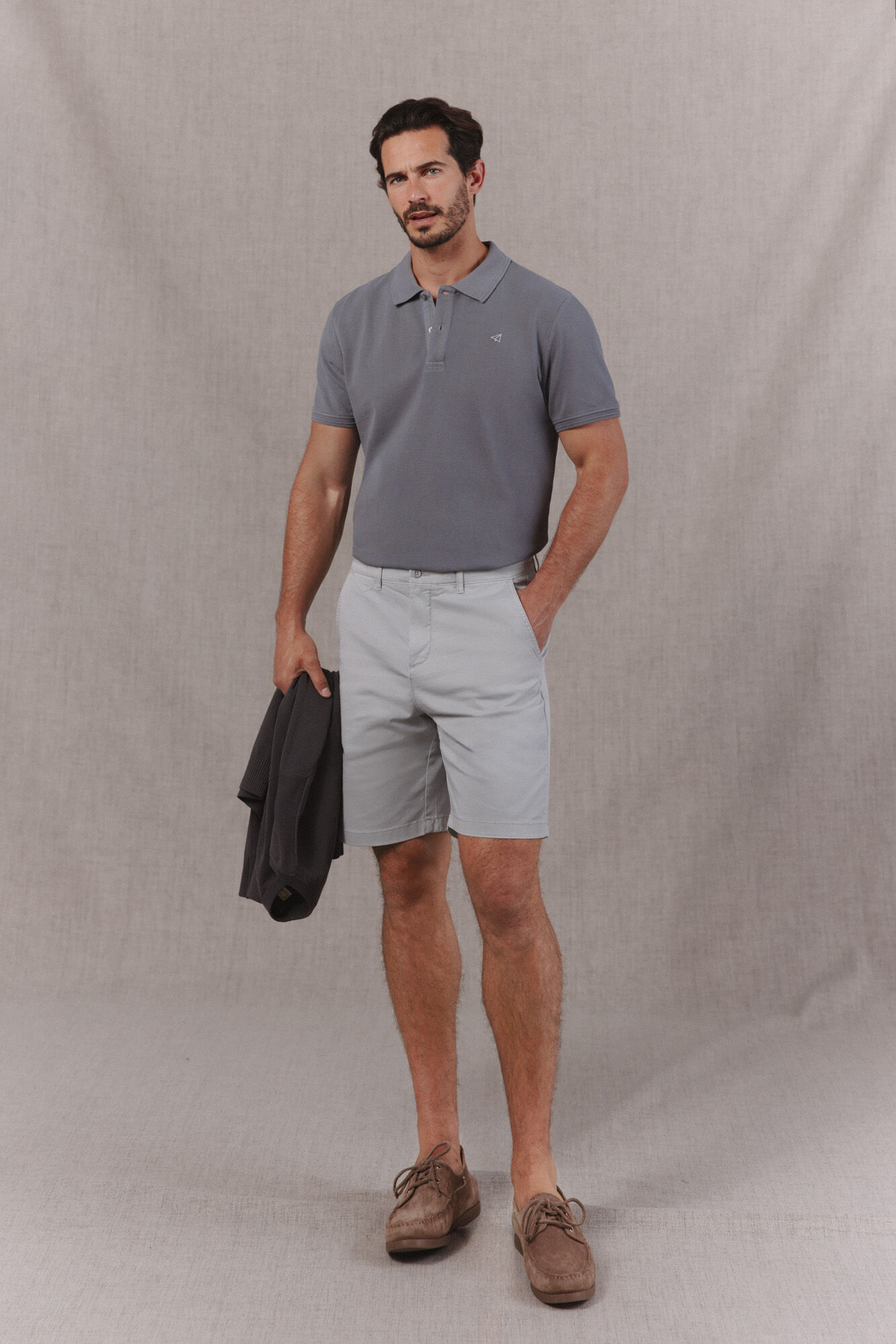 OOTO Washed piqu&eacute; polo shirt with embroidered plane