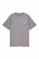 OOTO T-shirt gr&aacute;fica lavada Cinzento