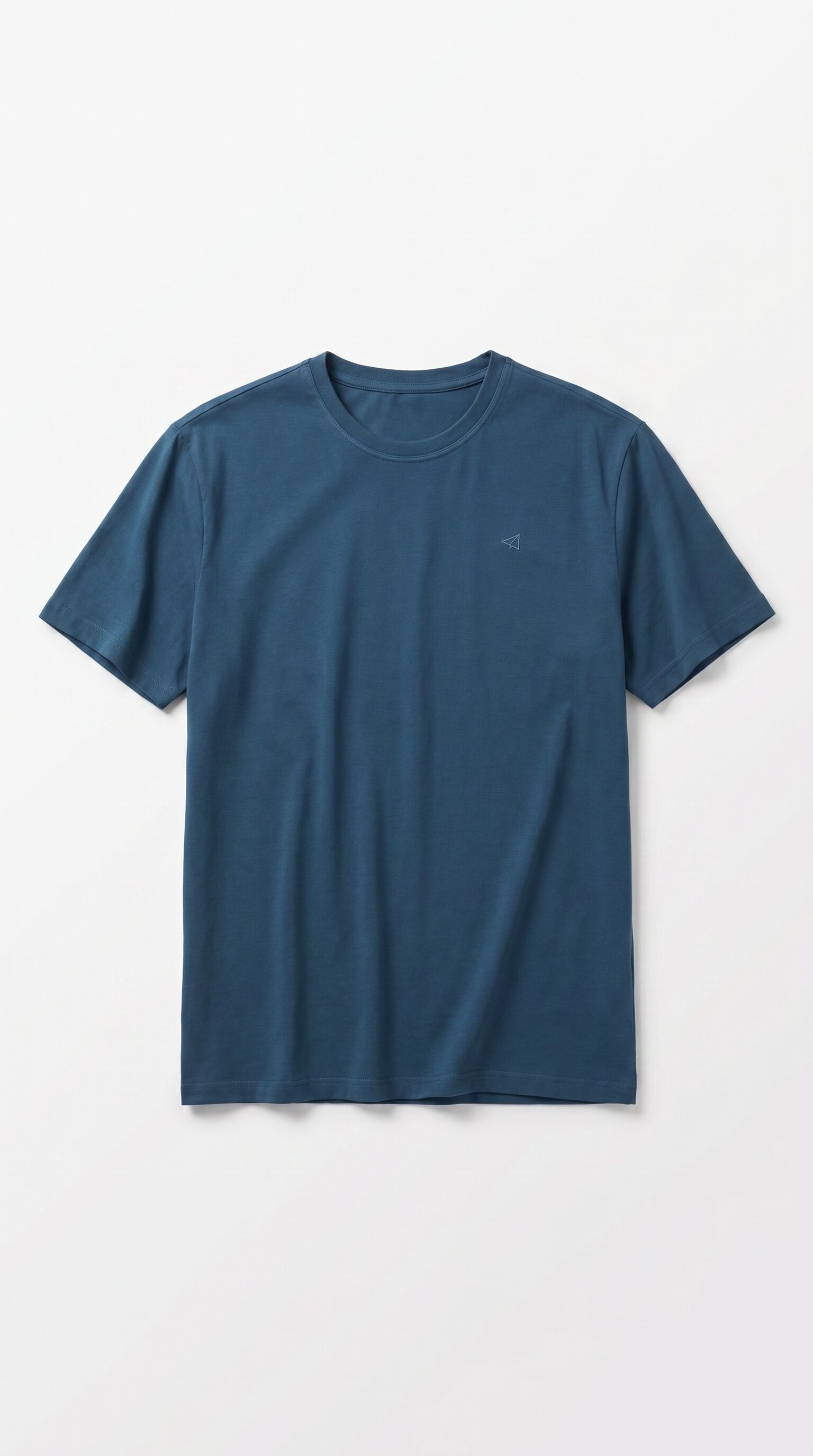OOTO Washed basic T-shirt with airplane embroidery Blue