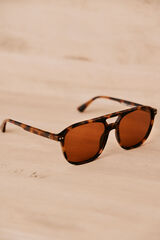 OOTO Marrakech. Gafa aviador rectangular acetato Marr&oacute;n oscuro