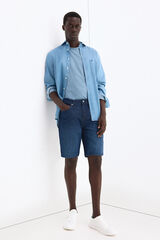 Pedro del Hierro Denim regular Bermuda shorts Blue