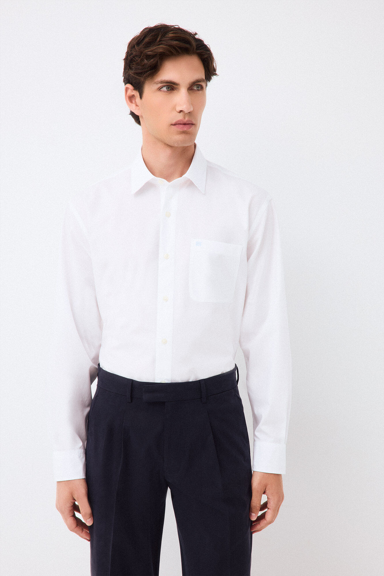 Pedro del Hierro Plain poplin relaxed fit shirt