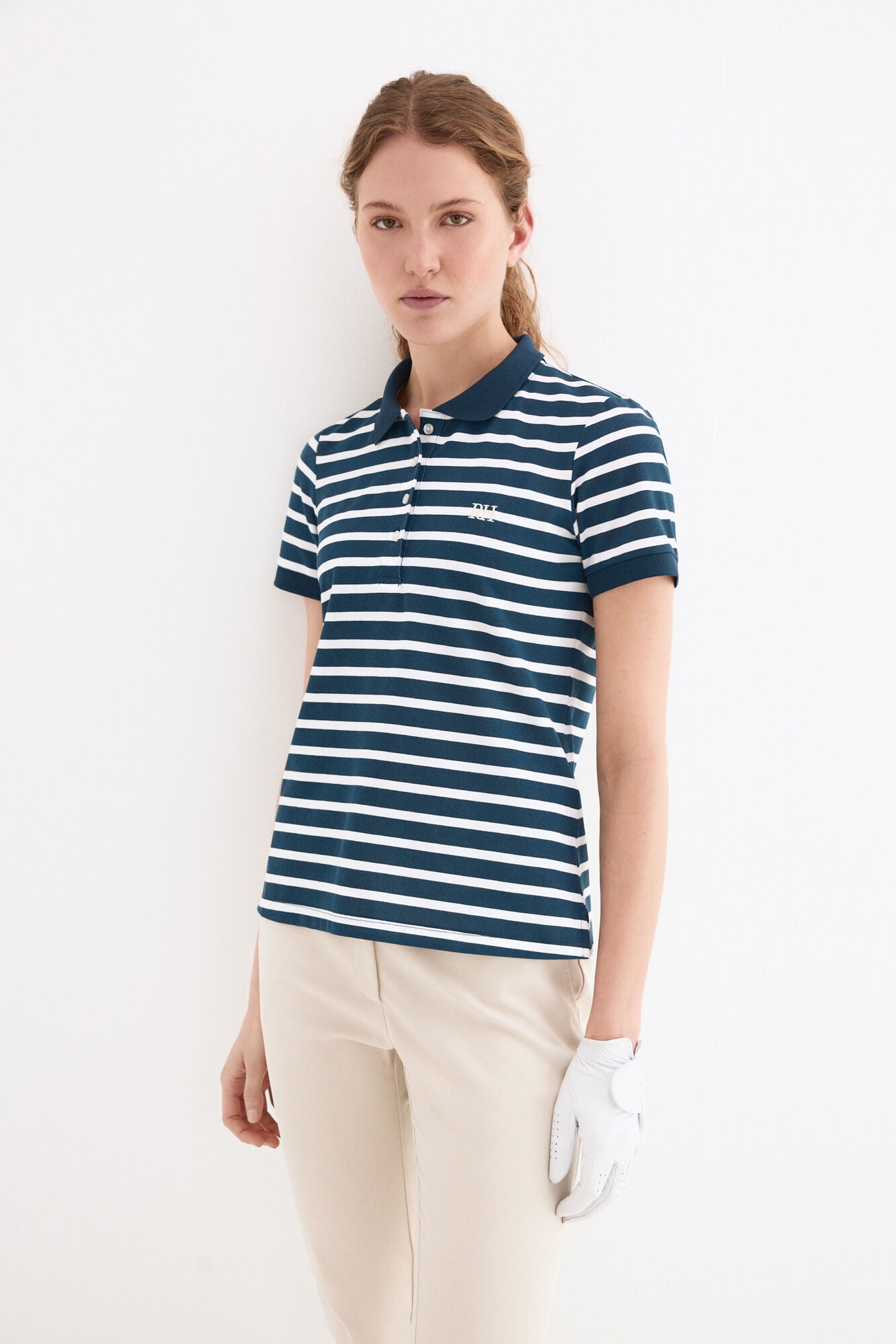 Pedro del Hierro Striped short sleeve polo shirt Blue