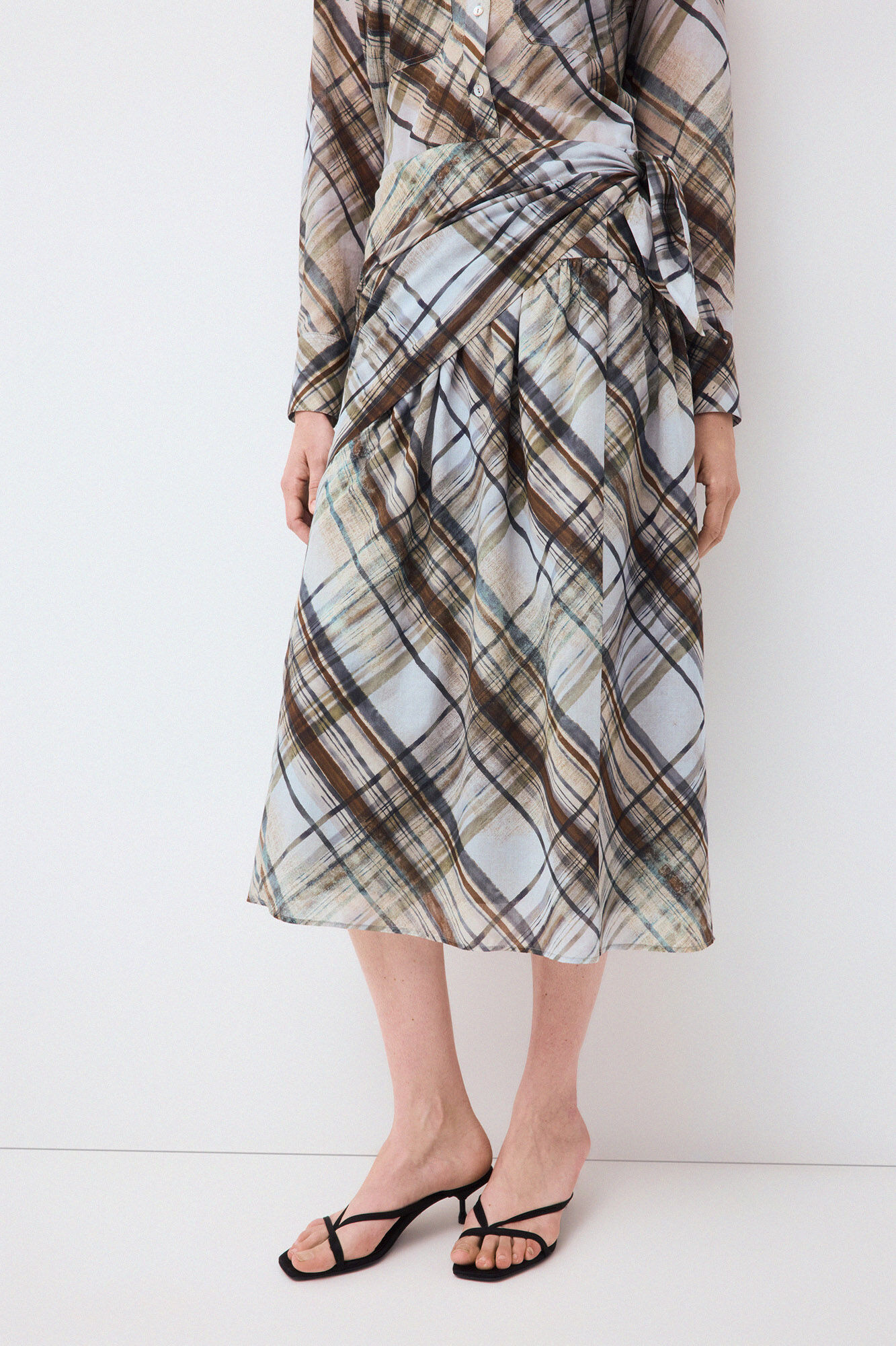 Pedro del Hierro Scarf flared skirt