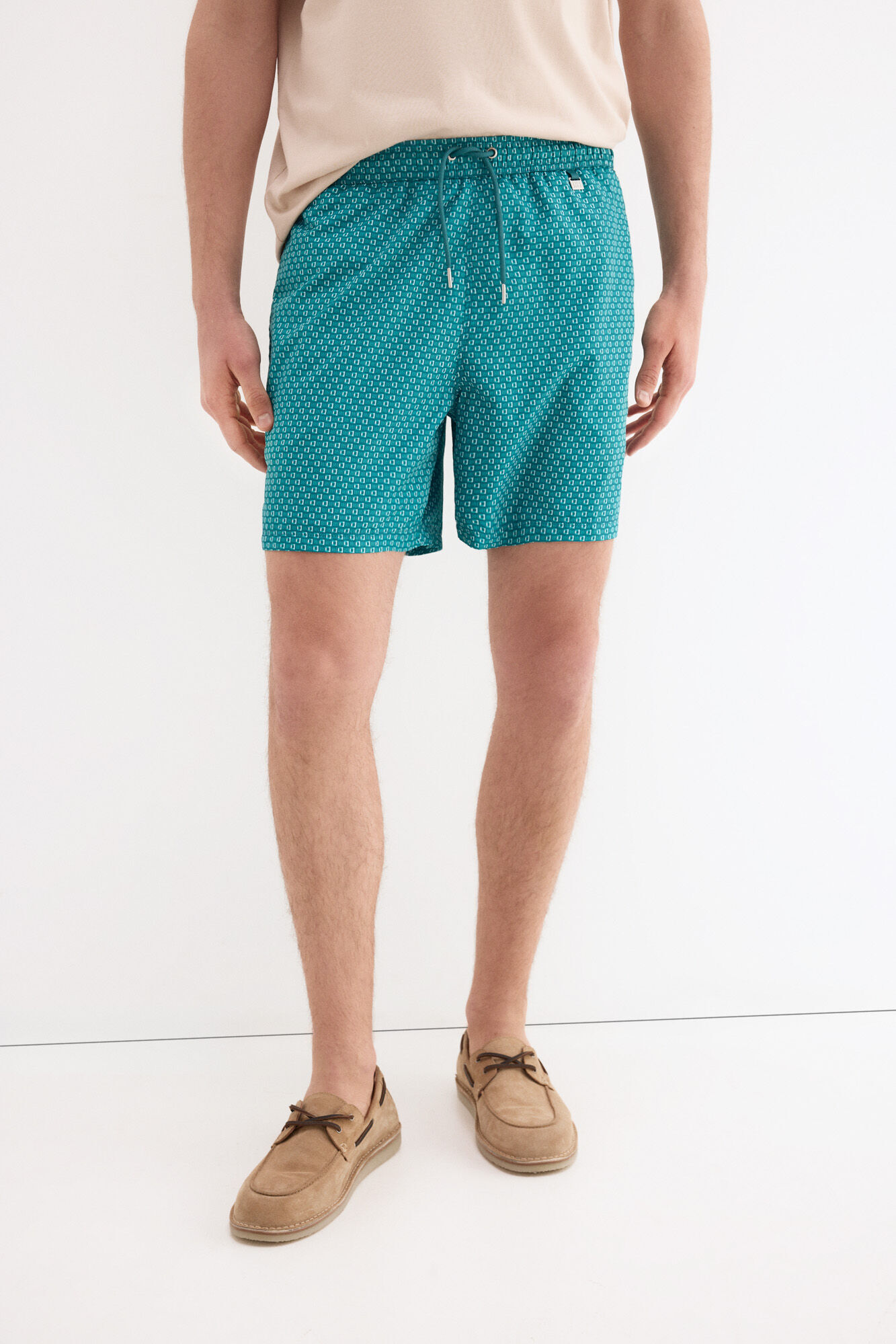 Pedro del Hierro Micro geometric print swimwear